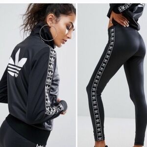 Adidas 2 ps Originals Berlin Tape Wet Look Tracksuit Jacket Leggings M Medium